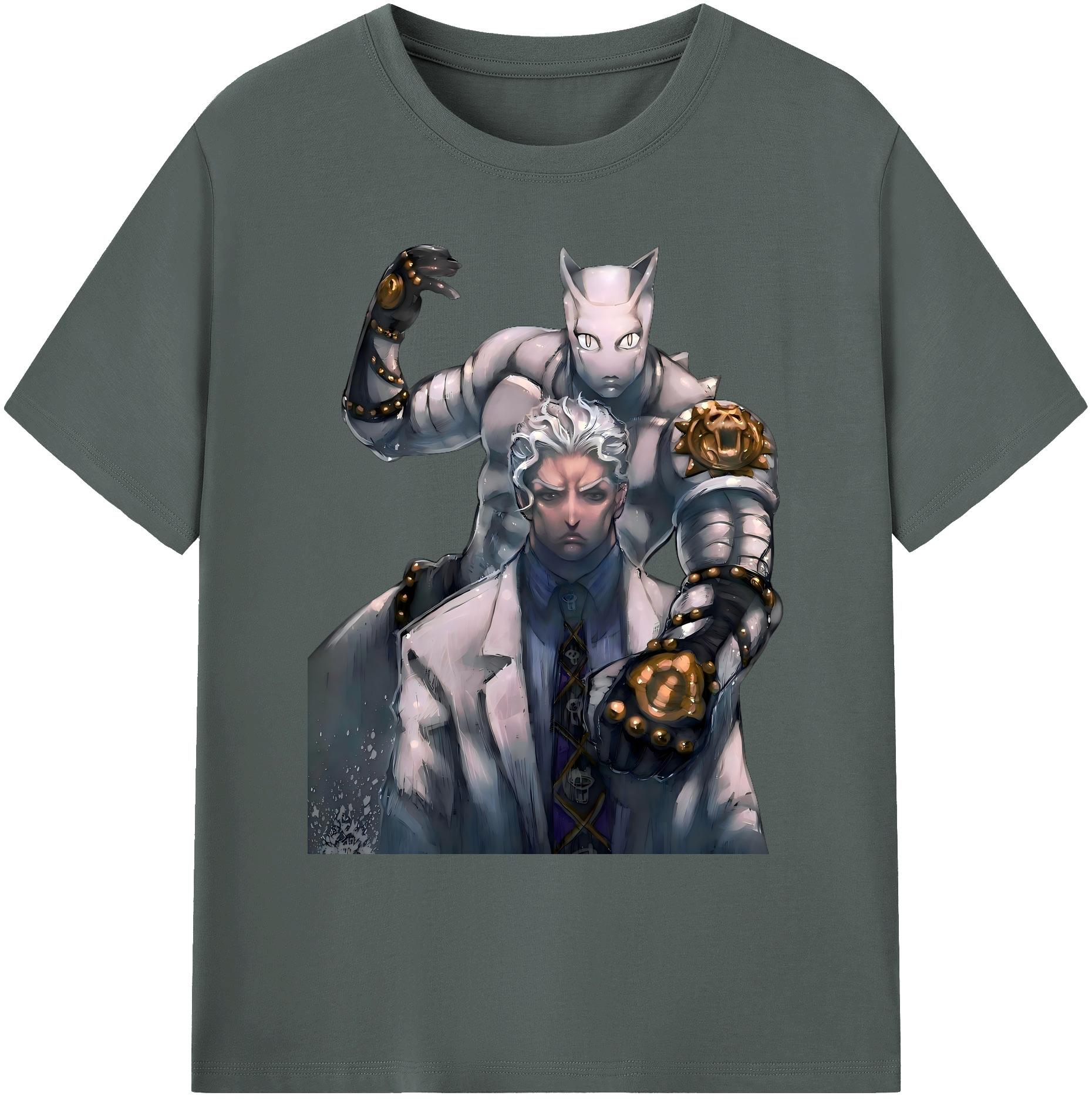 （画像用） ジョジョの奇妙な冒険 きら よしかげ JoJo's Bizarre Adventure Kira Yoshikage 綿100％ メンズ半袖Tシャツ｜肌触りやわらか＆通気性